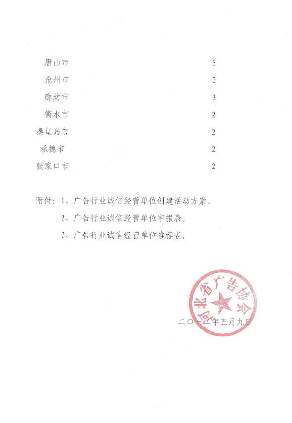 关于开展广告行业诚信经营单位创建活动的通知